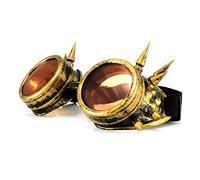 4sold (TM Cyber Goggles Black with Cyber Spikes Steam Punk Rave Goth like Sunglasses Includes FREE set Lense Design Inserts and 3 lenses black. clear and brown (gold)
