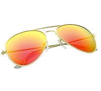 4sold, Unisex sunglasses 70’s Designer Style, Men & Women - Pilot style, metal frame, UV 400 protection lens - Mirrored sunglasses, one size, vibrant lens colors - Fits all