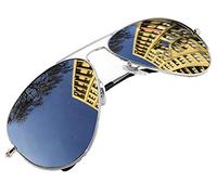 4sold, Unisex sunglasses 70’s Designer Style, Men & Women - Pilot style, metal frame, UV 400 protection lens - Mirrored sunglasses, one size, vibrant lens colors - Fits all