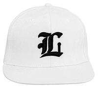 4sold White Snapback Hat with Raised 3D Black Embroidery Letter Baseball Cap Hip-Hop Cap Hat Headwear (L)