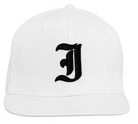 4sold White Snapback Hat with Raised 3D Black Embroidery Letter Baseball Cap Hip-Hop Cap Hat Headwear (J)