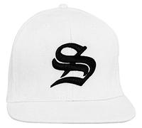 4sold White Snapback Hat with Raised 3D Black Embroidery Letter Baseball Cap Hip-Hop Cap Hat Headwear (S)