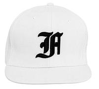 4sold White Snapback Hat with Raised 3D Black Embroidery Letter Baseball Cap Hip-Hop Cap Hat Headwear (F)