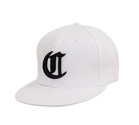 4sold White Snapback Hat with Raised 3D Black Embroidery Letter Baseball Cap Hip-Hop Cap Hat Headwear (C)