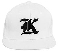 4sold White Snapback Hat with Raised 3D Black Embroidery Letter Baseball Cap Hip-Hop Cap Hat Headwear (K)