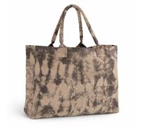 4SP® Tie-Dye Canvas Tote Bag, Recycled Cotton and Polyester, 23L, for Shopping and Daily Use, Women's (Sand Black Tie Dye)