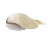 #4T613 Blonde Human Hair Systems Men's Capillary Prosthesis Breathable Lace with PU Around Base