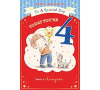 4th - 4 Today You`re To a Special Boy & bear with trophy 9"x6"
