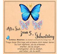 4th 5th 6th 7th 8th 8th 10th Birthday Gifts for Girls Butterfly Earrings Unique Birthday Gifts for Daughter Granddaughter Niece Sister, eine Größe, Copper, No Gemstone