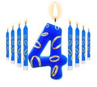 4th 5th 6th Cake Topper, 13 PCS Cartoon Cake Decorations Birthday Cupcake Birthday Party Cake Decorations Supplies for (4 Year)