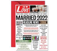 4th Anniversary Card for Men Women - Newspaper Married in 2022 - Happy 4 Year Wedding Anniversary Card for Husband Companion Wife Partner, A5 Anniversaries Greeting Cards