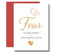 4th Anniversary Card Four Years Down Forever To Go A139