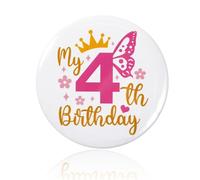 4th Birthday Badge, Birthday Girl Badge, Celebrate Your Little Princess's Special Day with a Sparkling, Party Accessor, Celebration Decoration