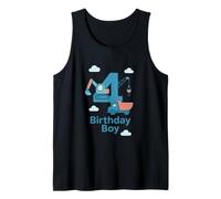 4th Birthday Boy Construction Design Tank Top