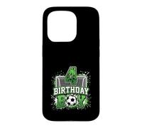 4th Birthday Boy Soccer Net 4 Year Old Soccer Theme Case for iPhone 15 Pro