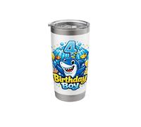 4th Birthday Boy Underwater Party Theme Stainless Steel Insulated Tumbler
