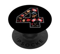 4th Birthday Canadian Culture 4 Year Old Canada Flag PopSockets Adhesive PopGrip