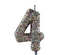4th Birthday Candle Pretty Multicolour Glitter Number 4 Candles Cake Topper Decorations Happy Birthday Candle for Girls Boy Women Anniversary Celebrations Party Supplies