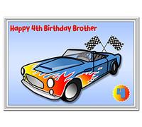 4th Birthday Cards for Boys - 4 Year Old Little Boy - Age Four - Quality (Brother 4th Birthday Card - Toy Car)