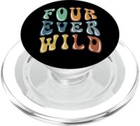 4th Birthday Four Ever Wild Funny 4 Years Old Gift Toddler PopSockets PopGrip for MagSafe