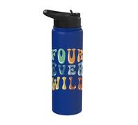 4th Birthday Four Ever Wild Funny 4 Years Old Gift Toddler Stainless Steel Insulated Water Bottle
