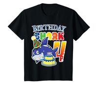 4th Birthday Gift Kids Boys Girls Birthday Shark 4 Years Old T-Shirt