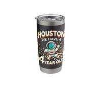4th Birthday Houston We Have A 4 Year Old Astronaut Space Stainless Steel Insulated Tumbler