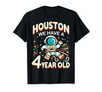4th Birthday Houston We Have A 4 Year Old Astronaut Space Value Graphic T-Shirt
