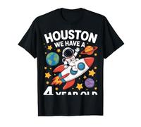 4Th Birthday Houston We Have A 4 Year Old Astronaut Value Graphic T-Shirt