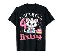 4Th Birthday It's My 4 Birthday Cute Cat Party Kitty Value Graphic T-Shirt
