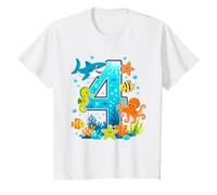 4th Birthday Ocean Sea Animals Cute Birthday T-Shirt