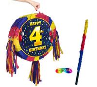 4th birthday pinata and stick - Four year party game - Big 18 inch