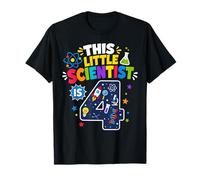 4th Birthday Science This Little Scientist is 4 Years Old T-Shirt