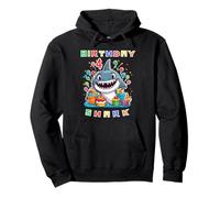 4th birthday shark 4 years old little shark for baby boys Pullover Hoodie