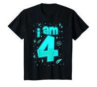 4th Birthday Shirt Boy I AM 4 Year Old Space Gift T-Shirt