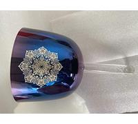 4th C perfect pitch Size about 6.5inch Root chakra crystal singing handle bowl with Om Engravingmixed color432Hz for sound healing