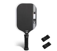 4th Gen Pickleball Paddle with Raw Carbon Fiber Face | Propulsion Core & 16mm Poly Honeycomb for Power Control | Extended Grip Handle (Black & White)