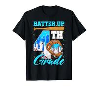 4th Grade Batter Up Baseball Ice Cream Drip Back to School T-Shirt