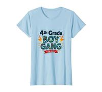 4th Grade Boy Gang Est. 2023 Fun School Squad T-Shirt, Women, Baby Blue, S