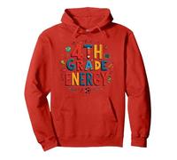 4th Grade Energy: In My Fourth Grade Era School Fun Pullover Hoodie, Adult Unisex, Red, XL