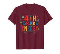 4th Grade Energy: in My Fourth Grade Era School Fun T-Shirt, Men, Burgundy, S