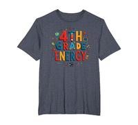 4th Grade Energy: in My Fourth Grade Era School Fun T-Shirt, Men's Big and Tall, Heather Blue, 5X Tall