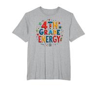 4th Grade Energy: in My Fourth Grade Era School Fun T-Shirt, Men's Big and Tall, Heather Grey, 3X Tall