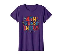 4th Grade Energy: in My Fourth Grade Era School Fun T-Shirt, Women, Purple, XL