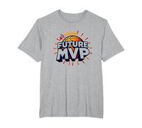 4th Grade Future MVP Basketball Champion T-Shirt, Men's Big and Tall, Heather Grey, 6X Tall