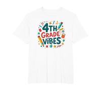 4th Grade Girls School Vibes Fun Learning Graphic T-Shirt, Men's Big and Tall, White, 3X Tall