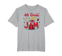 4th Grade is My Jam Fun School Celebration T-Shirt, Men's Big and Tall, Heather Grey, 6X Tall
