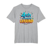4th Grade Legend: School Superhero Achievement T-Shirt, Men's Big and Tall, Heather Grey, 3X Tall