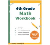 4th Grade Math Workbook: Common Core Standards Practice with Pretest and Posttest: Two Worksheets for Every Standard | Assessment, Review, and Independent Practice