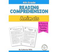 4th Grade Reading Comprehension Workbook: Animals Edition: 10 Reading Passages, Vocabulary Practice, Skill Builders,Reading Review